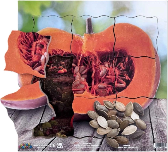 Just Jigsaws dýně a její vegetativní růstové fáze – dřevěné vrstvené puzzle, 19 dílků
