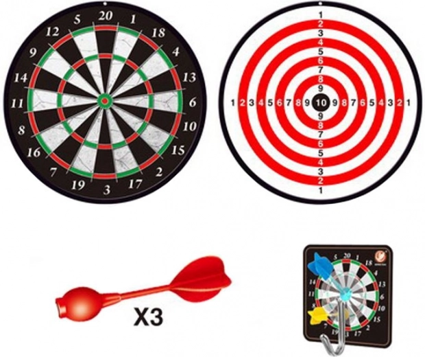 Oboustranný magnetický terč 15 cm se 3 šipkami