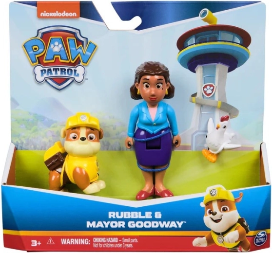 Sada figurek TLAPKOVÁ PATROLA - Rubble a starostka Goodway s Chickalettou