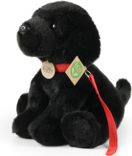 Rappa plyšový labrador černý s vodítkem 28 cm eco‑friendly