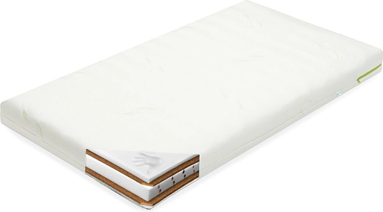 Dětská matrace New Baby Classy 120 × 60 × 12 cm z paměťové pěny, pěny a kokosové vrstvy s potahem Aloe Vera