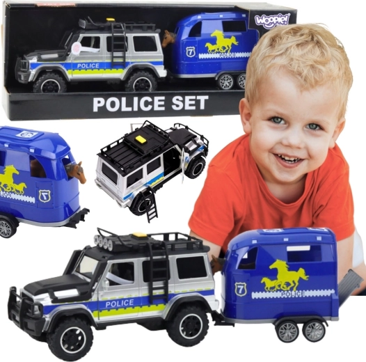 WOOPIE policejní terénní auto s přívěsem pro koně