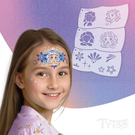 TyToo Mosaic šablony na malování obličeje ledová královna – 3 kusy