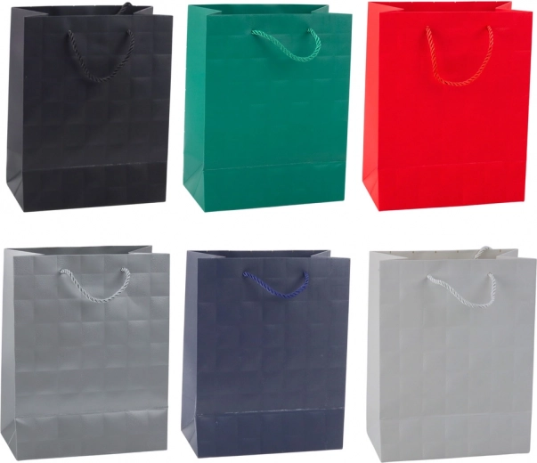 Dárková taška s embosovanými čtverci 23 × 18 × 10,5 cm