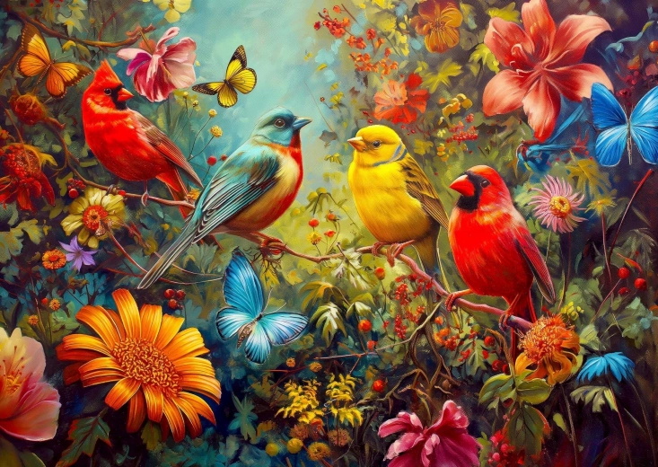 Puzzle Enjoy Cvrlikání a třepotání 1000 dílků