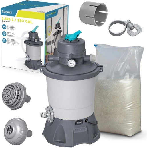 Písková filtrace 3596 l/h s pískem 25 kg BESTWAY