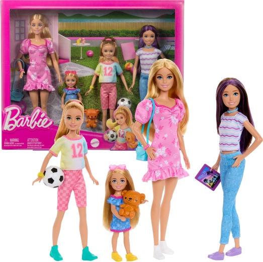 Barbie sestry – sada 4 panenek s doplňky