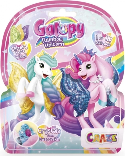 Galupy Rainbow Unicorn sběratelská figurka jednorožce s křídly a krystalem Swarovski