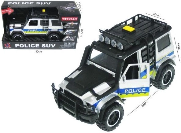 Policejní terénní auto se světlem a zvukem 24 cm