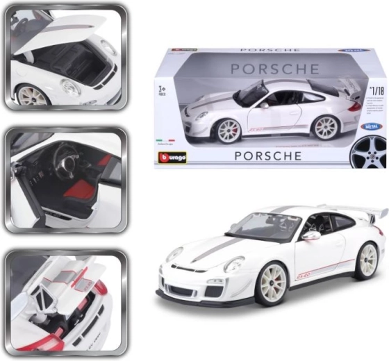 Kovový model Porsche 911 GT3 RS 4.0 1:18 – Bburago, bílý