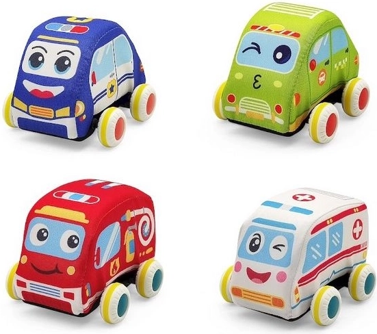 SmilyPlay měkké plyšové autíčko záchranné služby (ambulance) - 1 kus