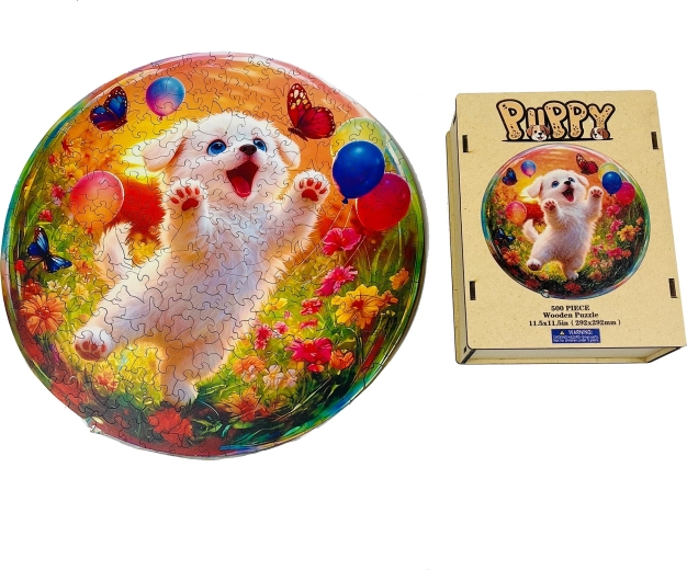 Dřevěné puzzle Štěňátko