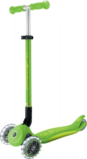 dětská trojkolová koloběžka GLOBBER Primo Foldable Plus Lights v2 apple green
