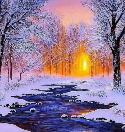 Norimpex diamantové malování Potok v zimě 30 × 40 cm
