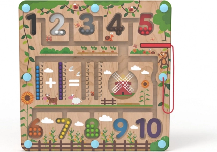 Magnetická dřevěná hrací deska Matematika 2Kids Toys
