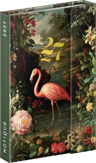 Notique magnetic týdenní diář Flamingo 2027, 11 × 16 cm