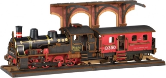 3D Dřevěná Skládačka Vintage Parní Lokomotiva
