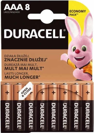 Mikrotužkové baterie AAA DURACELL Basic, 8 ks