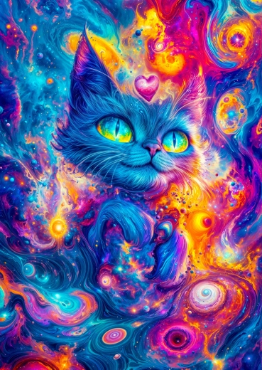 Enjoy puzzle Kosmická kočka 1000 dílků