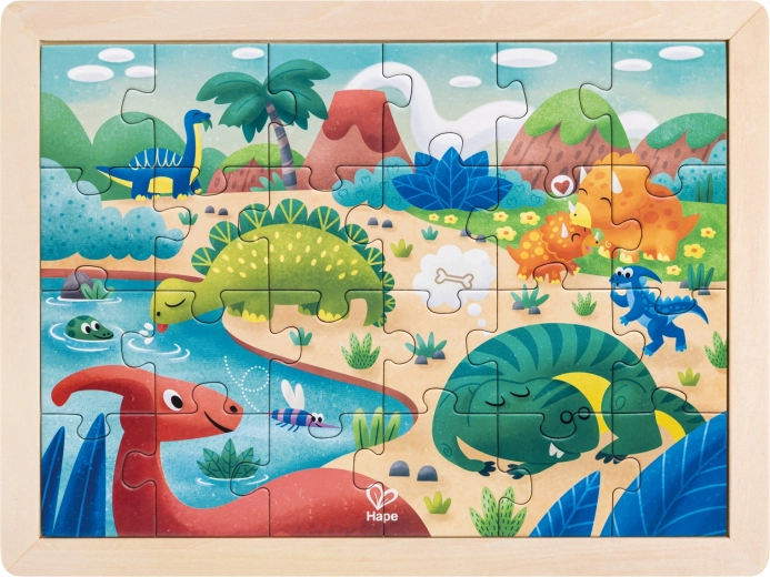 Puzzle dinosauři k vybarvení