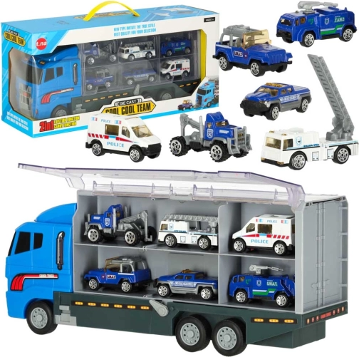 Transportní kamion s policejními autíčky