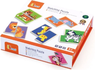 Dřevěné párovací puzzle zvířátka