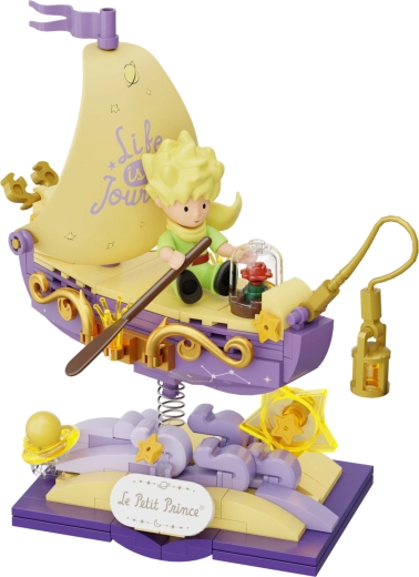 Poetický design s růží, hvězdami a lucernou