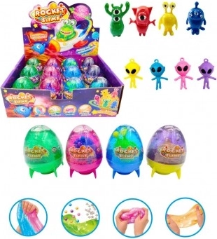 Teddies třpytivý sliz s mimozemšťanem – zábavná hmota s figurkou (mix barev)