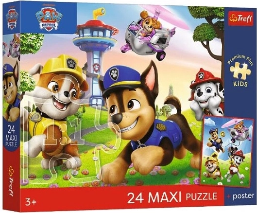 Trefl maxi puzzle 24 dílků Tlapková patrola veselá procházka + plakát