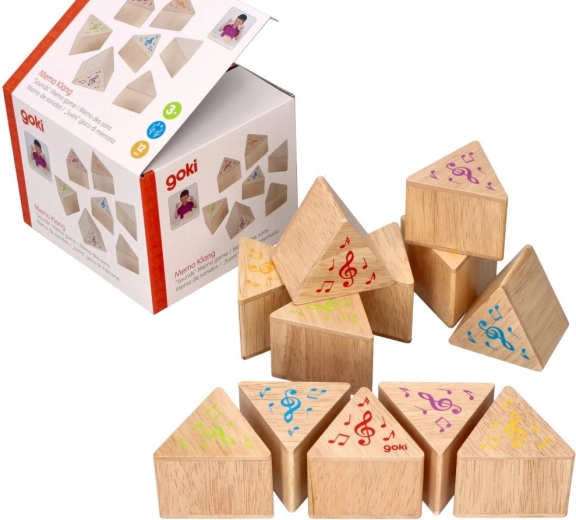 Goki paměťová hra se zvuky z dřevěných trojhranných krabiček