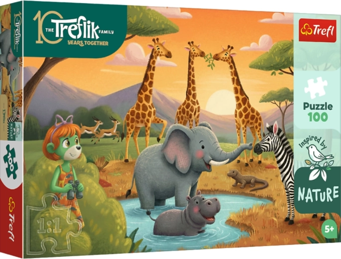 Puzzle 100 dílků – veselá parta RODINA TREFLÍKŮ – TREFL