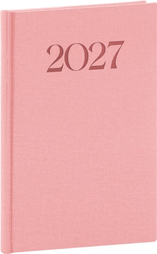 Notique týdenní diář Biella 2027 růžový 15 × 21 cm