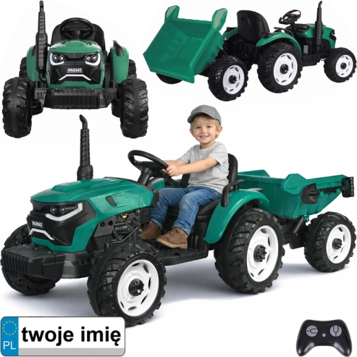Elektrický dětský traktor s přívěsem a vyklápěcím korbou 24V