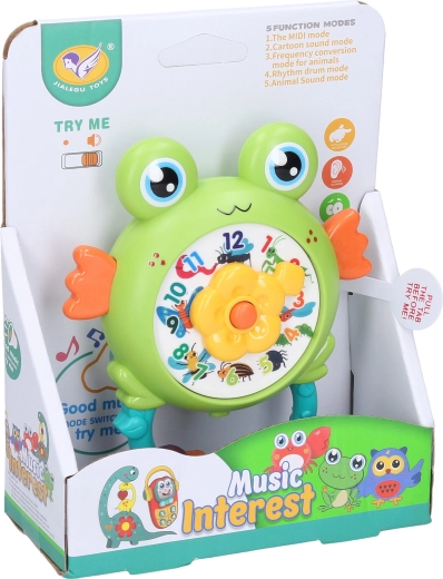 Chrastítko žabka se světelnými a zvukovými efekty 11 cm - 1 kus