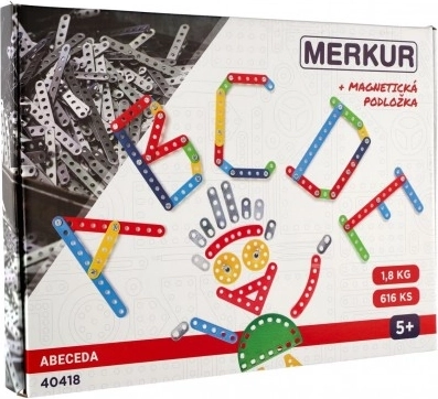 Merkur abeceda s magnetickou podložkou – 616 dílů
