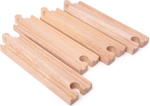 Dlouhé rovné koleje BIGJIGS RAIL 21 cm – 4 ks