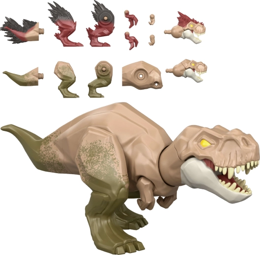 Mattel Jurassic World Mayhem mix-ups 2 v 1 figurka dinosaura Tyrannosaurus rex