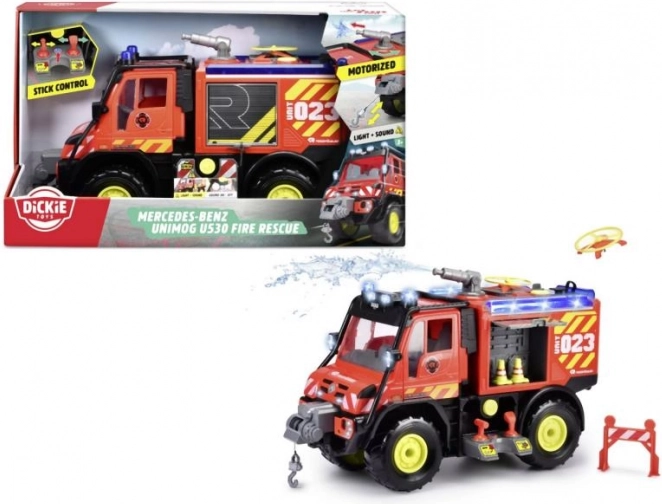 Hasičské auto Mercedes-Benz Unimog U530 s efekty