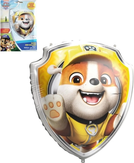 Fóliový balón PAW PATROL štít Rubble 68 × 75 cm