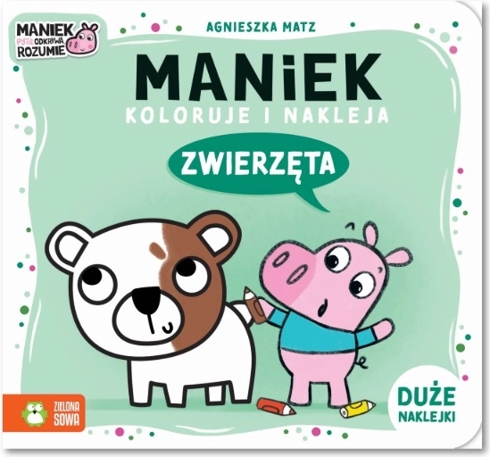 Maniek vybarvuje a lepí zvířátka