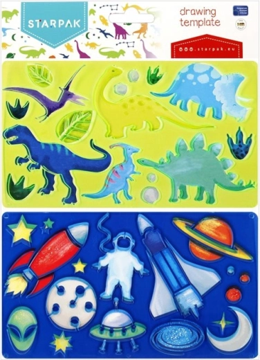 Šablony dino a mimozemšťané - 1 kus