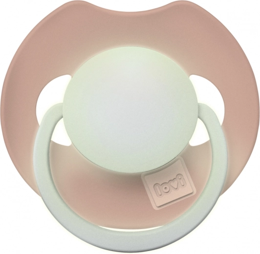 Svítící silikonový dudlík LOVI Prime 0–6 m, Blush