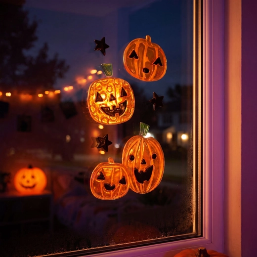 Halloweenové gelové okenní nálepky, 15 × 25 cm - 1 kus