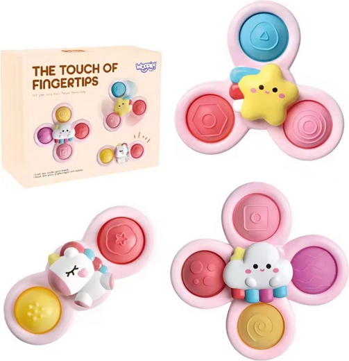 WOOPIE dětský kosmický spinner pop-it senzorická hračka růžová, sada 3 ks