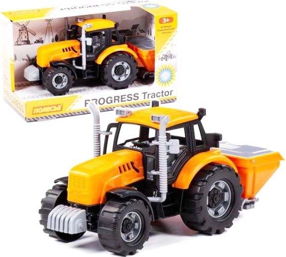 Traktor Progress na setrvačník se sečkou a vyklápěcím přívěsem
