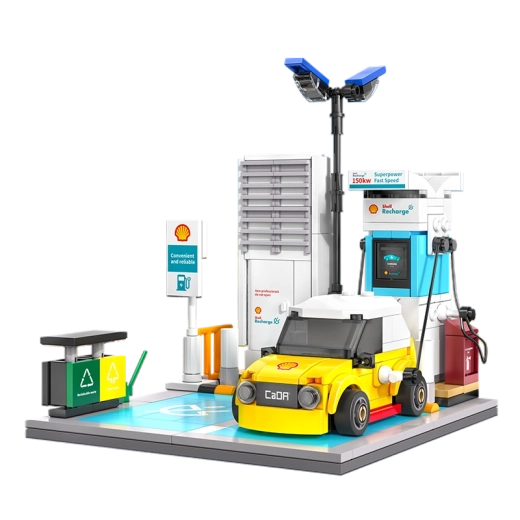 Realistická stanice s funkčním nabíjecím kabelem