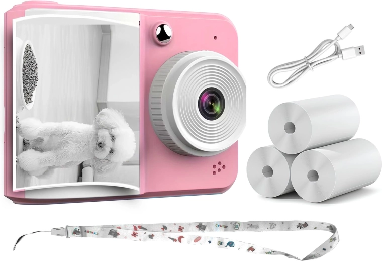 Instantní fotoaparát RENEW FORCE růžový s termotiskem a 3 rolemi papíru