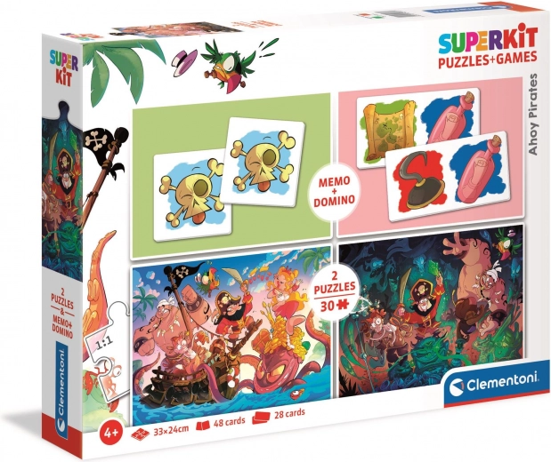 Clementoni superkit Ahoy Pirates! – puzzle, domino a pexeso pro děti