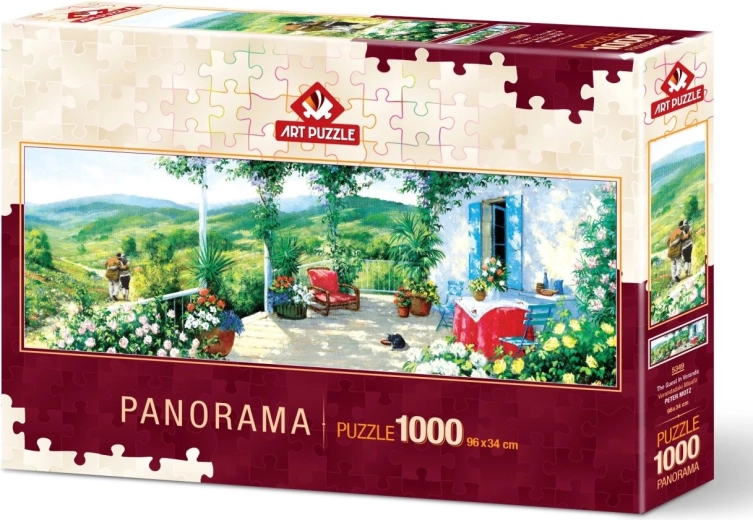 Panoramatické puzzle Art Puzzle host na verandě, 1000 dílků