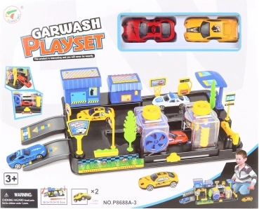 Mycí linka pro autíčka se stanicí a 2 sportovními vozy